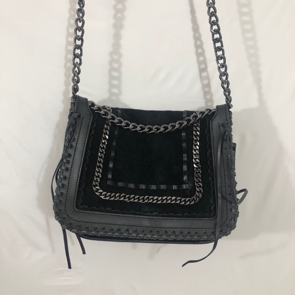 Zara Suede chain crossbody bag black - Picture 7 of 10
